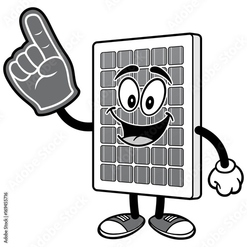 Solar Panel with Foam Finger Illustration