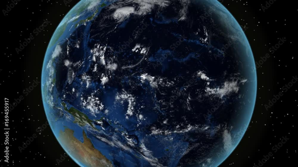 Philippines. 3D Earth in space zoom in on Philippines outlined. Star sky background Stock