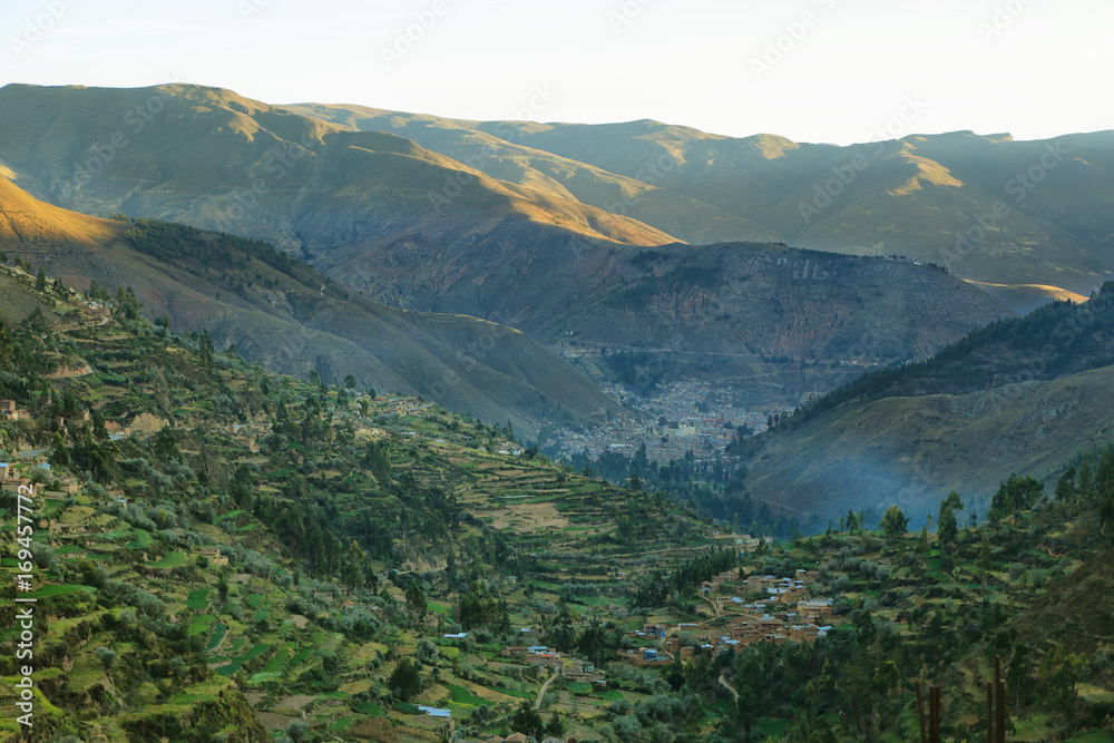 Tarma valley and terrace fields from Tarmatambo, Peru