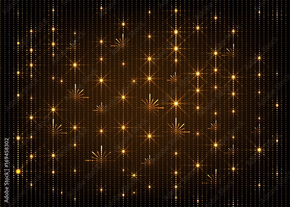 Gold glow stars lines abstract background. Vector illustration. Gold glow stars lines abstract background. Vector illustration.