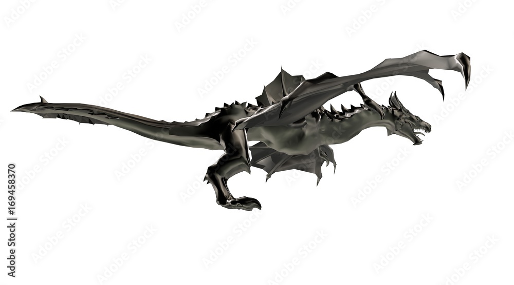 3d rendering of a scary big flying dragon with large wings 3d rendering of a scary big flying dragon with large wings