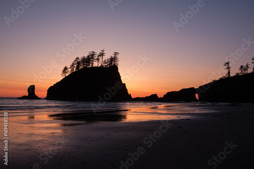 Sunset on remote beach