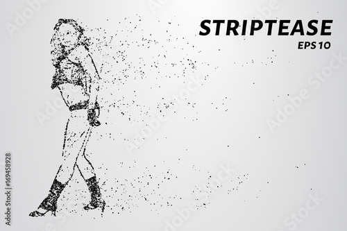 Striptease of particles. Striptease consists of dots and circles. Vector illustration