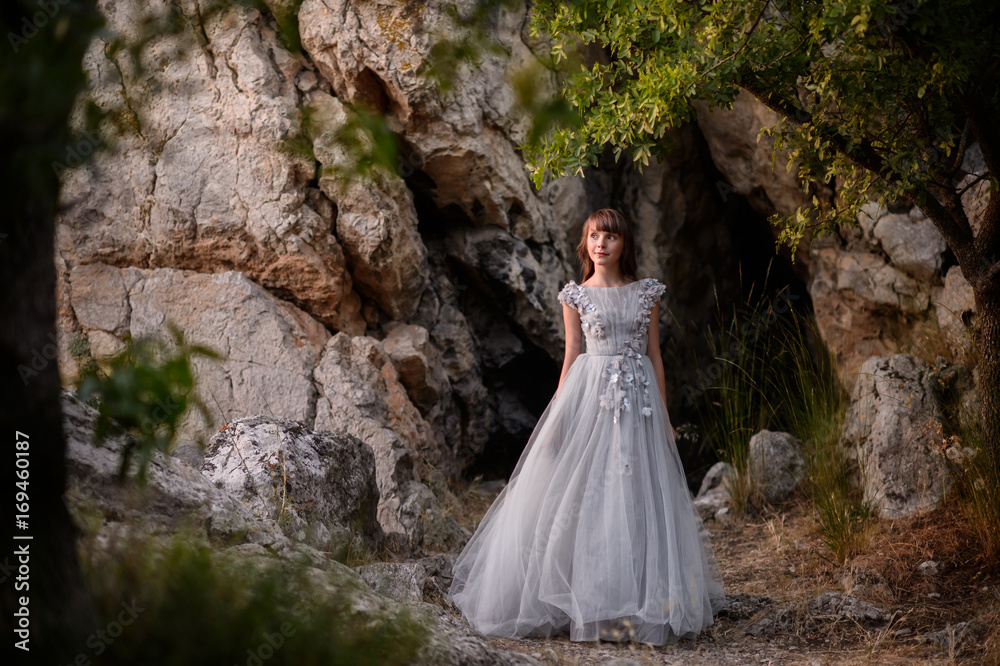 Beautiful girl in amazing dress outdoor Beautiful girl in amazing dress outdoor