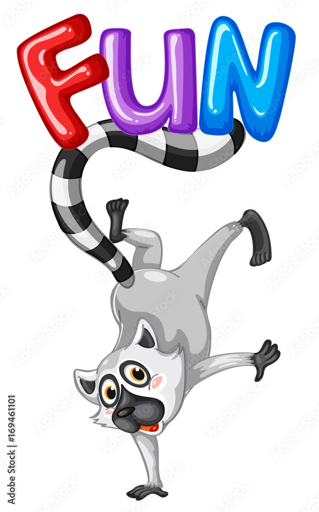 Cute lemur and word fun