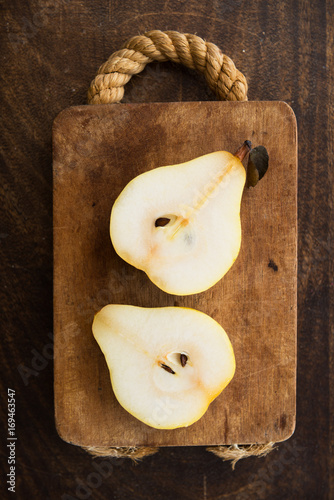Pear in half