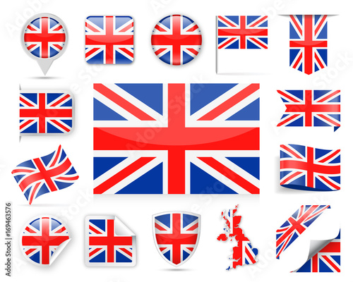 United Kingdom Flag Vector Set