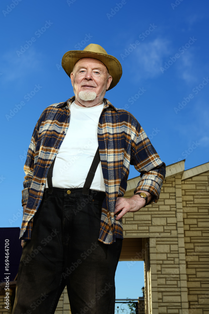 Naklejka premium happy senior man