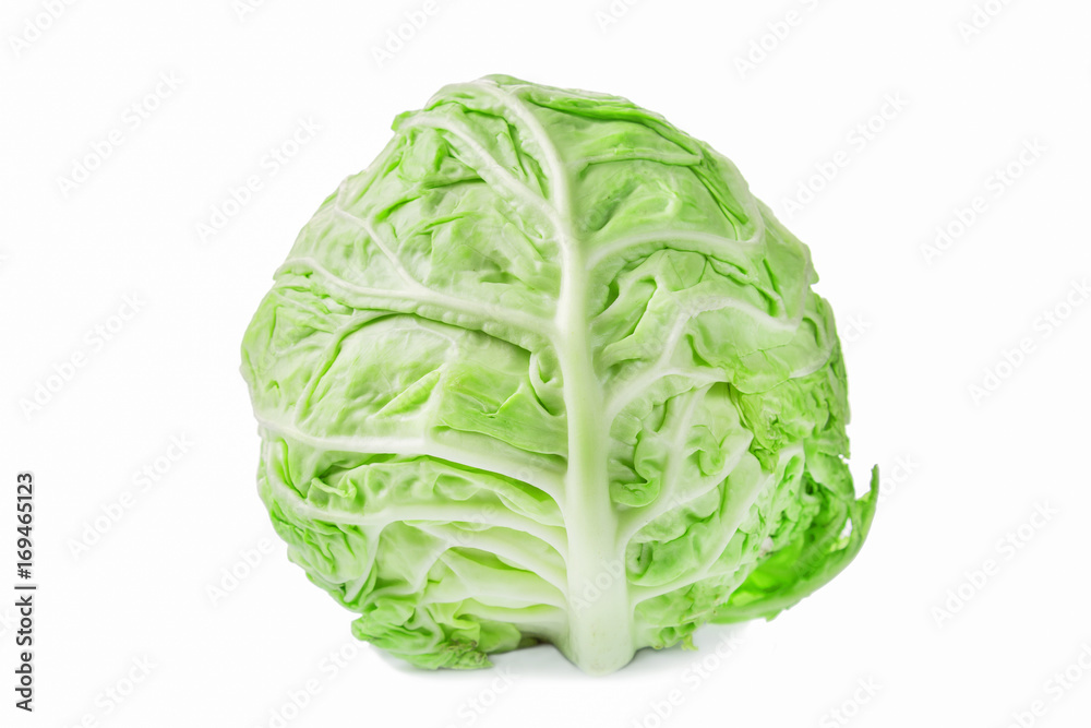 Green cabbage isolated on white background Green cabbage isolated on white background