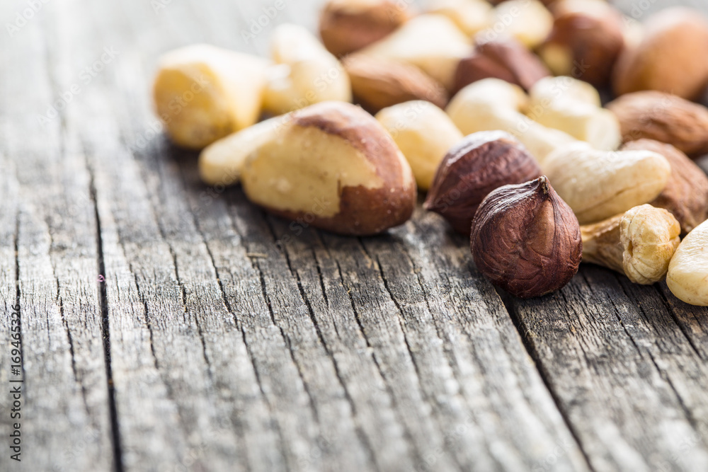 Obraz premium Different types of nuts.