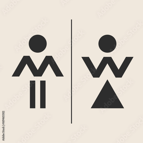 Concept and idea icon of toilet. Stroke vector logo, web graphics. Isolated background. Vector illustration.