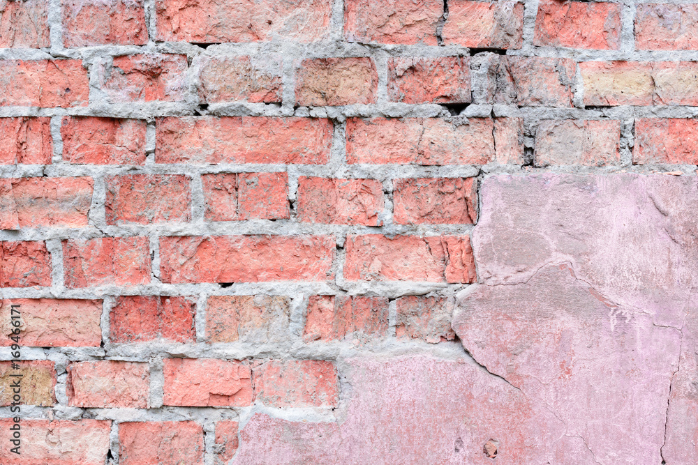 Fototapeta premium Brick texture with scratches and cracks