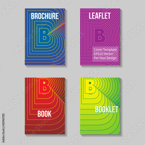 Book Title Page Template. Business Report Or Booklet Cover. Brochure Layout. Poster, Presentation Sheet. A4 Size. Leaflet, Flyer Mockup. Vector. Letter B.
