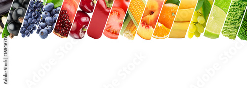 Fresh color fruits and vegetables. Healthy food concept