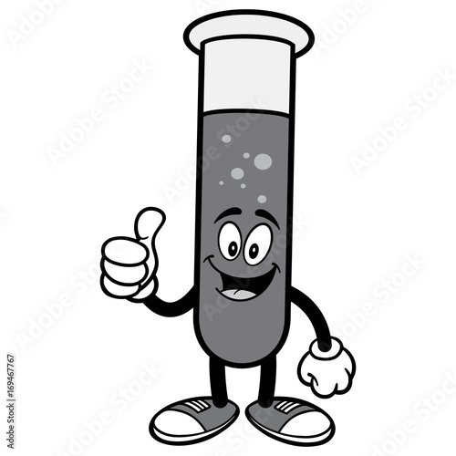 Test Tube with Thumbs Up Illustration