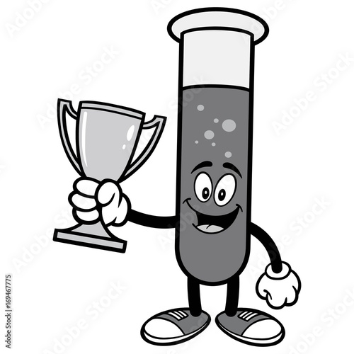 Test Tube with Trophy Illustration