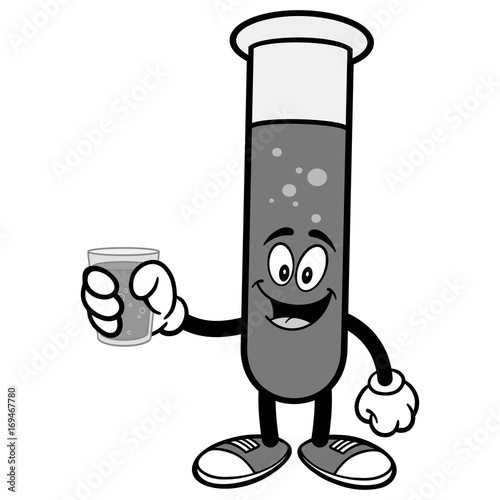 Test Tube with Water Illustration