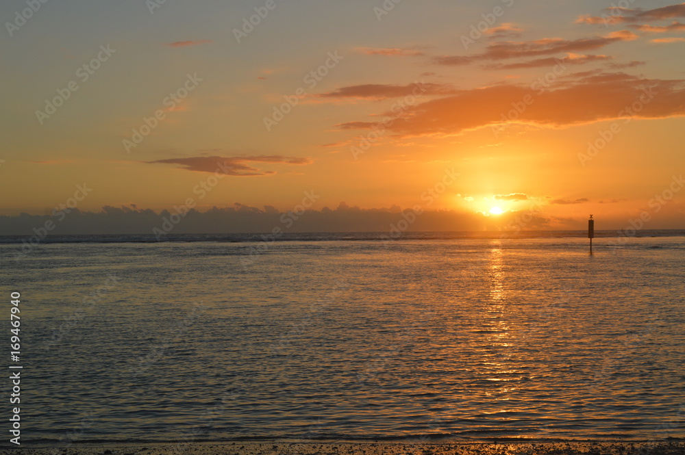 Sunset indian Ocean Reunion Island