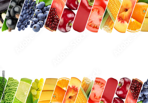 Fototapeta Naklejka Na Ścianę i Meble -  Fresh color fruits and vegetables. Healthy food concept