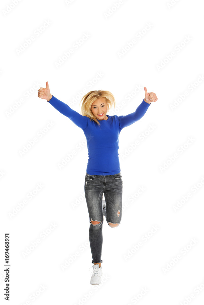 Happiness and freedom - jumping. Happiness and freedom - jumping.