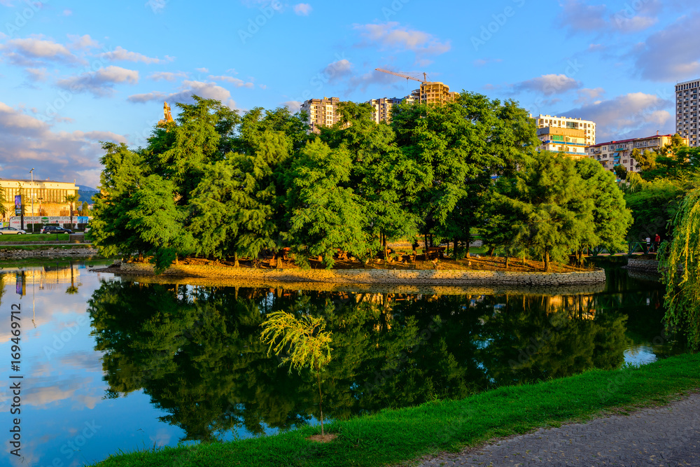 Amazing city landscape with beautiful sunset sky Amazing city landscape with beautiful sunset sky
