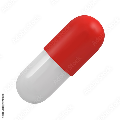 Red and white casule pill