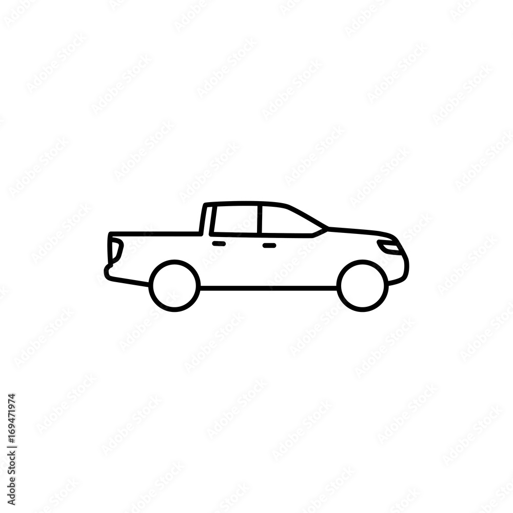 pickup car icon on white background