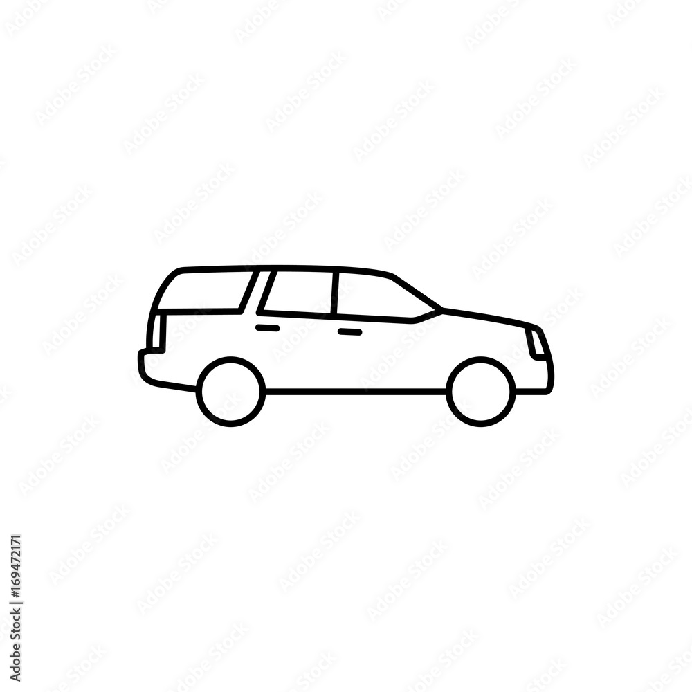 suv car icon on white background