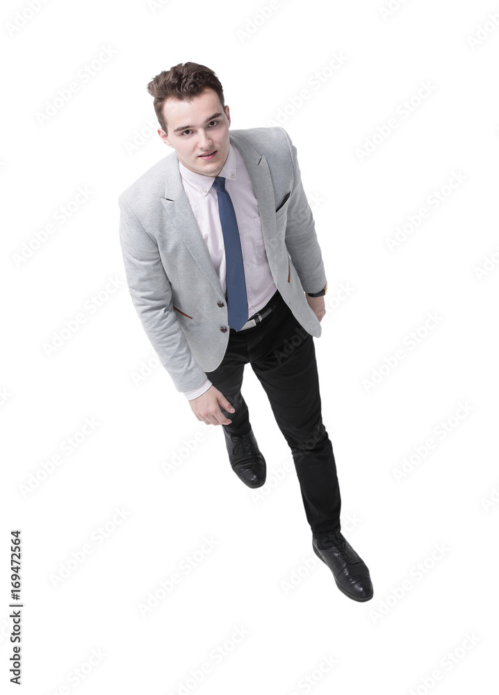 confident businessman goes forward. view from the top confident businessman goes forward. view from the top