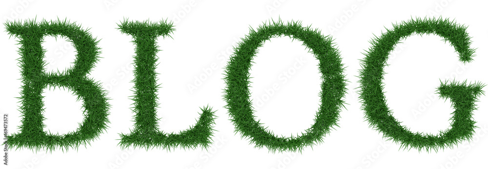 Blog - 3D rendering fresh Grass letters isolated on whhite background. Blog - 3D rendering fresh Grass letters isolated on whhite background.