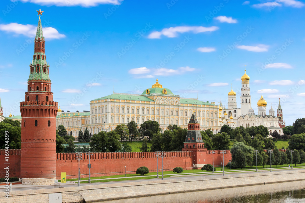 Kremlin of Moscow, Russia. The view from the big stone bridge.