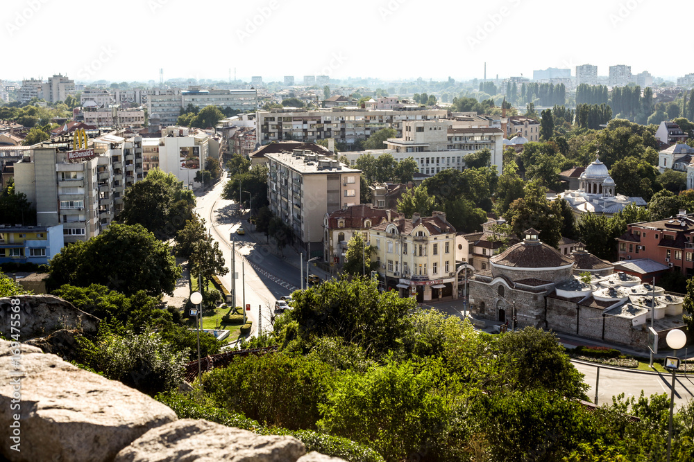 Panoramic view of city of Plovdiv