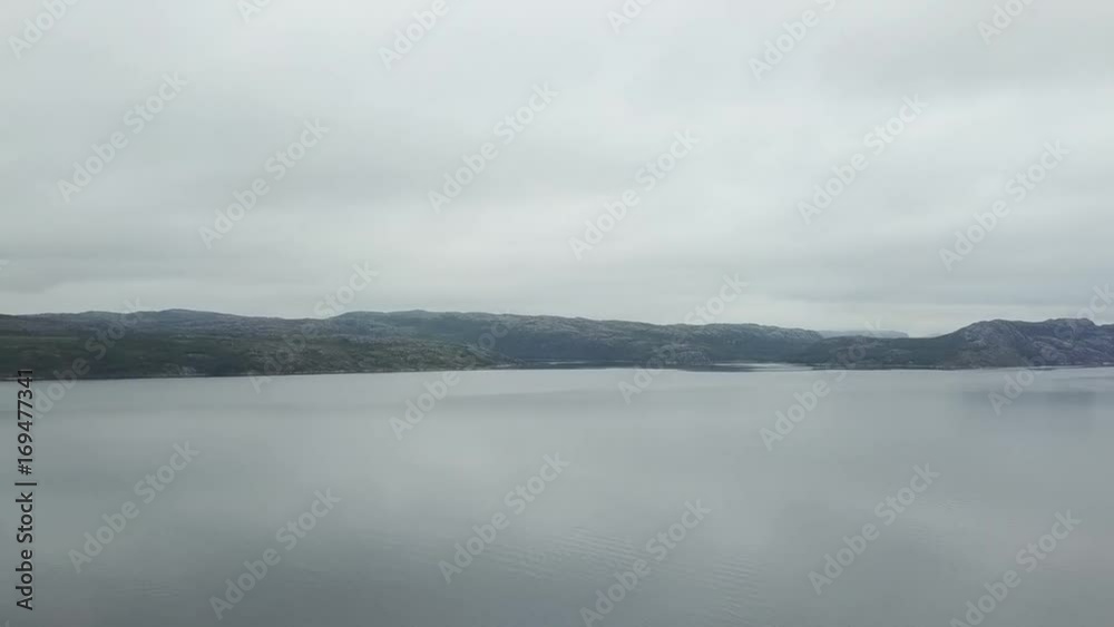 Panoramic view of the Kirkenes port and the sea Panoramic view of the Kirkenes port and the sea