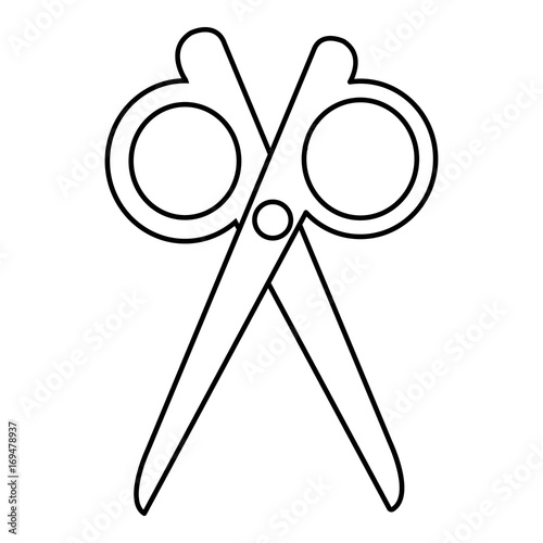 Scissors icon, outline line style