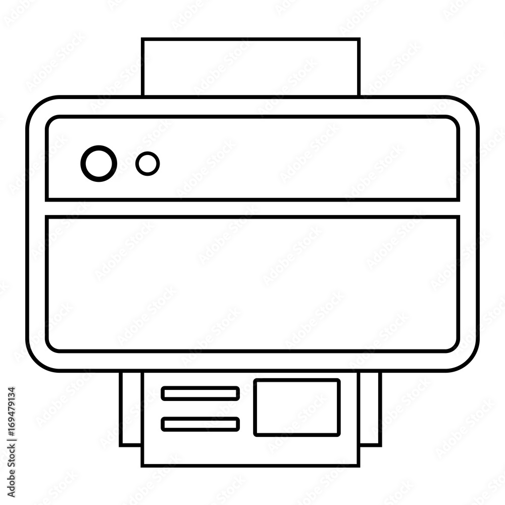 Printer icon, outline line style