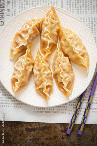 Kimchi & pork original mandu dumplings photo