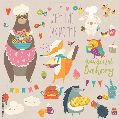 Animals baking the sweets