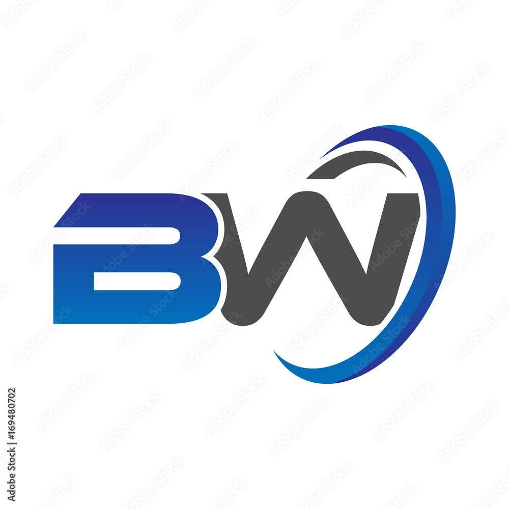 vector initial logo letters bw with circle swoosh blue gray vector initial logo letters bw with circle swoosh blue gray