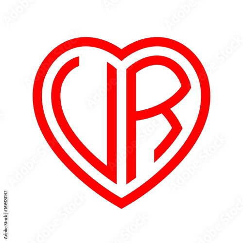 Free Download initial letters logo ur red monogram heart love shape - GFXLoad