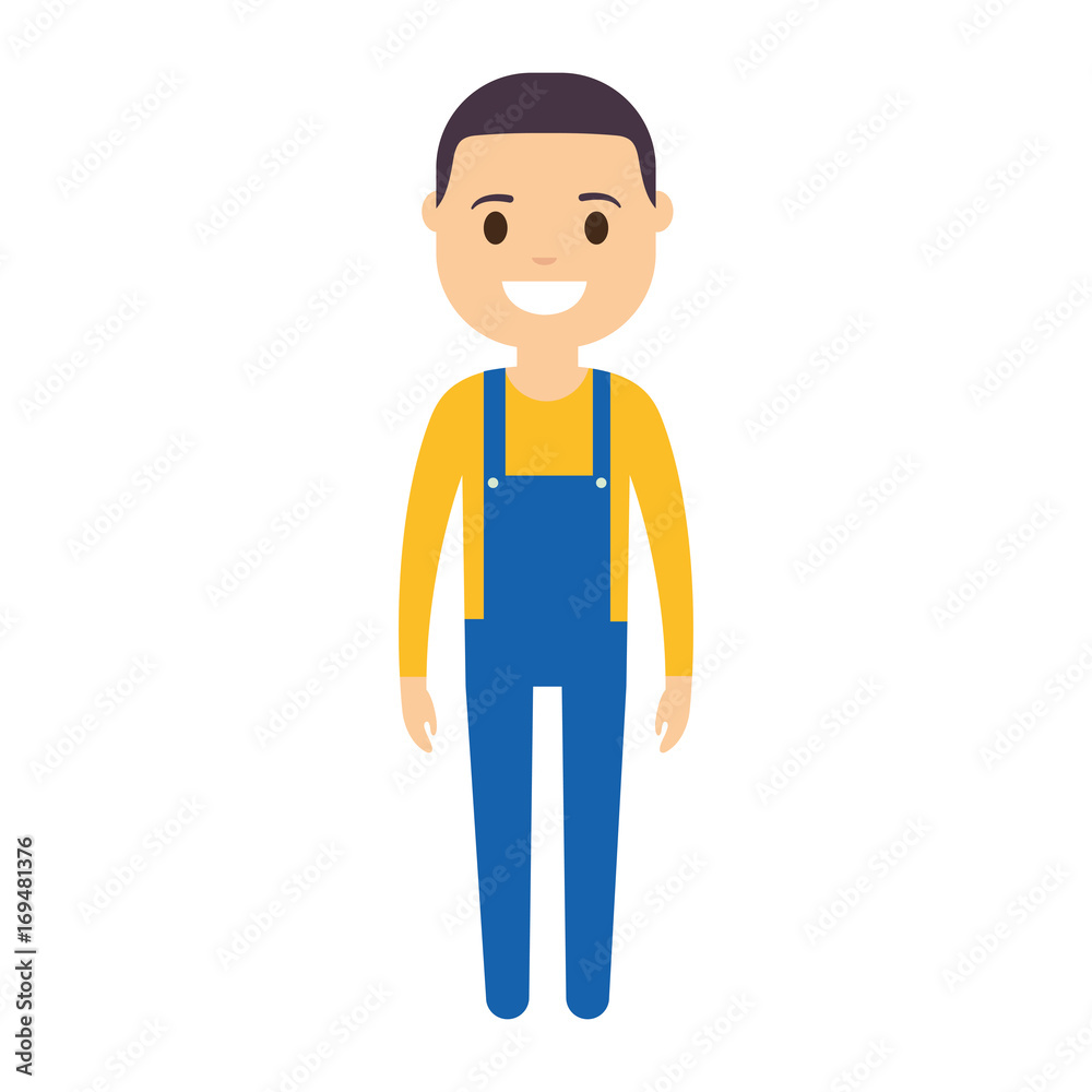 cartoon man standing icon over white background vector illustration