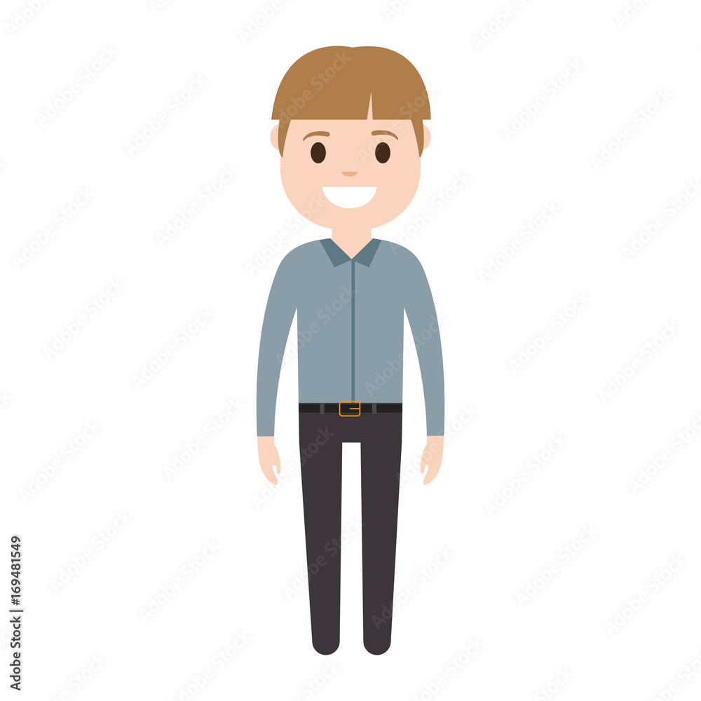 cartoon man standing icon over white background vector illustration