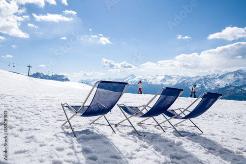Comfy relax lounge at ski resort