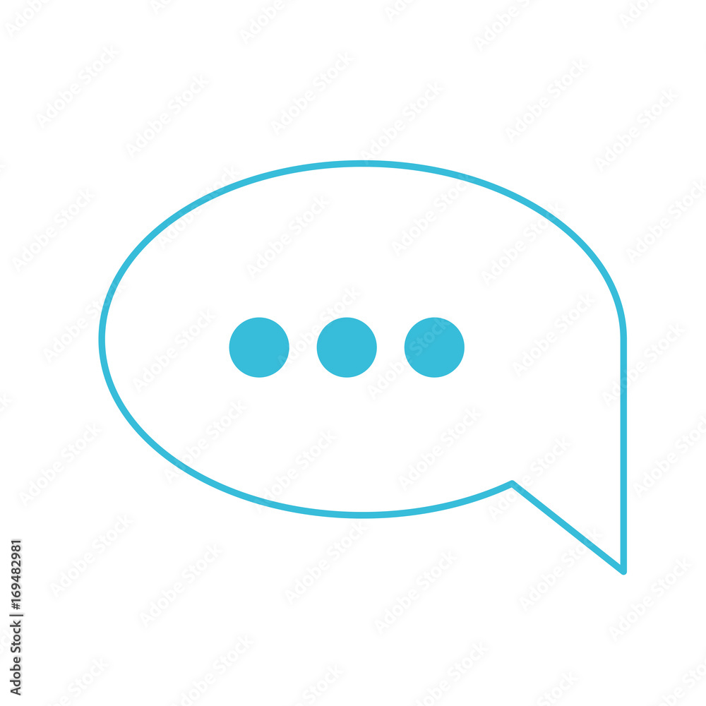 blue color silhouette of speech bubble with ellipsis symbol blue color silhouette of speech bubble with ellipsis symbol