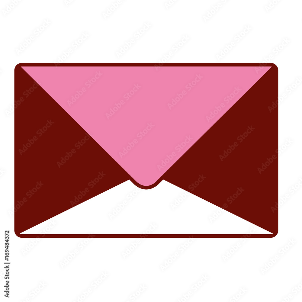 pink and scarlet red sections silhouette of sealed envelope pink and scarlet red sections silhouette of sealed envelope