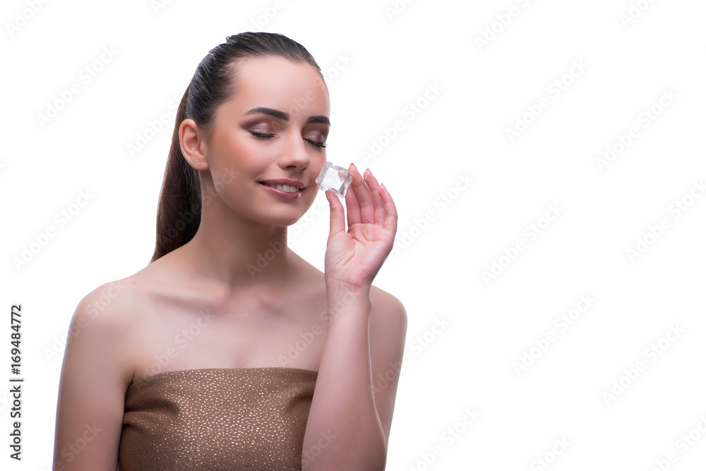 Woman in beauty concept applying make up using cosmetics Woman in beauty concept applying make up using cosmetics