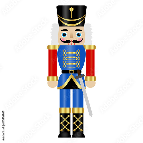 Vector illustration of a nutcracker with sword
