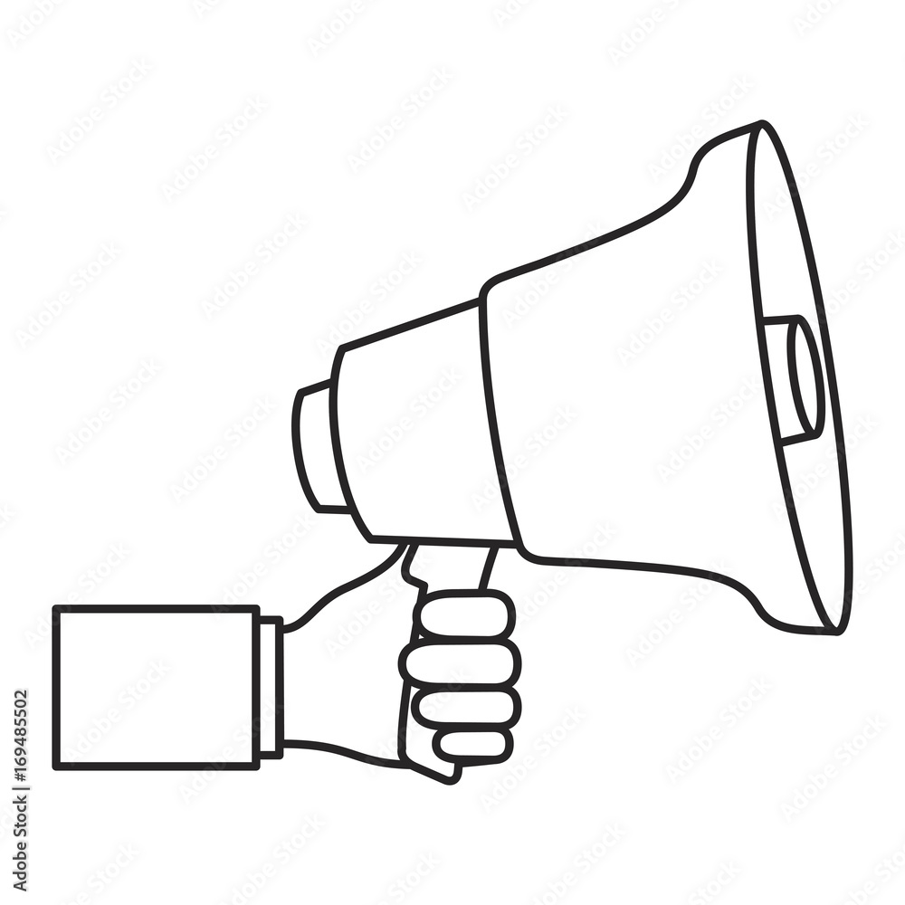 monochrome silhouette of hand holding megaphone monochrome silhouette of hand holding megaphone