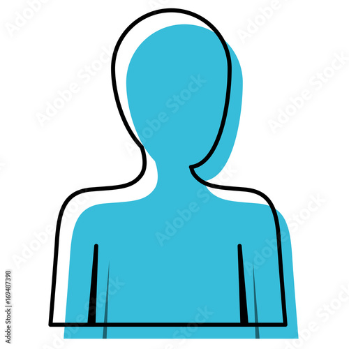 watercolor silhouette of human half body and faceless