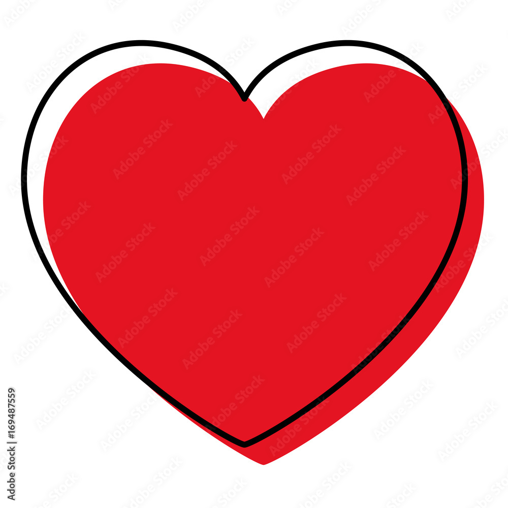 watercolor silhouette of heart icon