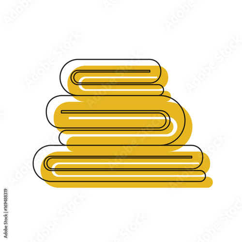 yellow watercolor silhouette of stack folded bath towels